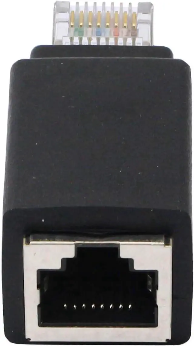 Alt view image 6 of 7 - 2Pcs RJ45 Crossover Adapter, Male to Female Ethernet Crossover Connector, Directly Connect Two Computers via Standard LAN Cable for Network Data Transmission