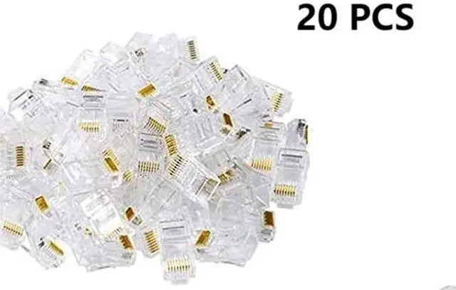 Alt view image 2 of 7 - 20PCS Cat6 RJ45 Non-Pass Through Connectors, 8P8C Gold-Plated Network Plugs, Cat6/6E UTP Solid & Stranded Ethernet Cable Crimp Connectors