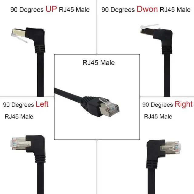 Alt view image 4 of 6 - Panel Mount RJ45 Male to Female Connector, Shielded CAT5/Cat5e/Cat6 LAN Extender Adapter with Screw Fixed Design, Inline Through-Type Network Wall Plate Jack for Cabinet & Panel Installation