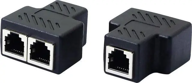 Main image of 2Pcs RJ11 Phone Jack Splitter, 6P6C 1 to 2 Female Telephone Inline Coupler, Landline Fax Extension Adapter for Home and Office Telephone Connection