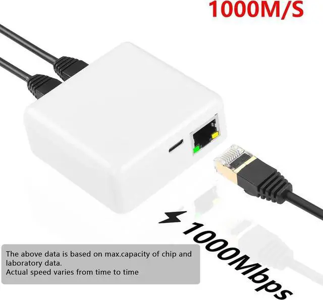 Alt view image 3 of 7 - White Gigabit RJ45 Ethernet Splitter, 1 to 2 Port 1000Mbps Network Extension Connector, Dual Device Simultaneous Internet Sharing LAN Splitter Adapter for Home Office