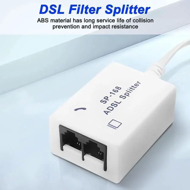 Alt view image 7 of 7 - 2 Pack ADSL DSL Filter Splitter, 1 to 2 Way RJ11 6P4C/6P2C Male to Dual Female Telephone Line Splitter, Phone Modem Fax Line Converter Adapter for Home & Office Use