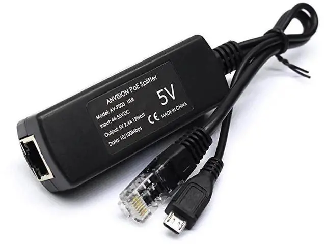 Alt view image 3 of 6 - 4Pack Active 5V 2.4A PoE Splitter Adapter, IEEE 802.3af 48V to 5V Micro USB PoE Converter for Raspberry Pi, IP Camera, Dropcam, Tablet and Universal 5V Devices