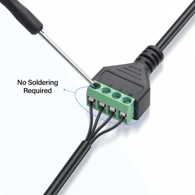 Alt view image 2 of 6 - RJ45 Male to 4 Pin Screw Terminal Adapter, Solderless Terminal Block Connector, 3456 Pinout Network Signal Transmission Extension Adapter for Monitoring & Weak Current Wiring
