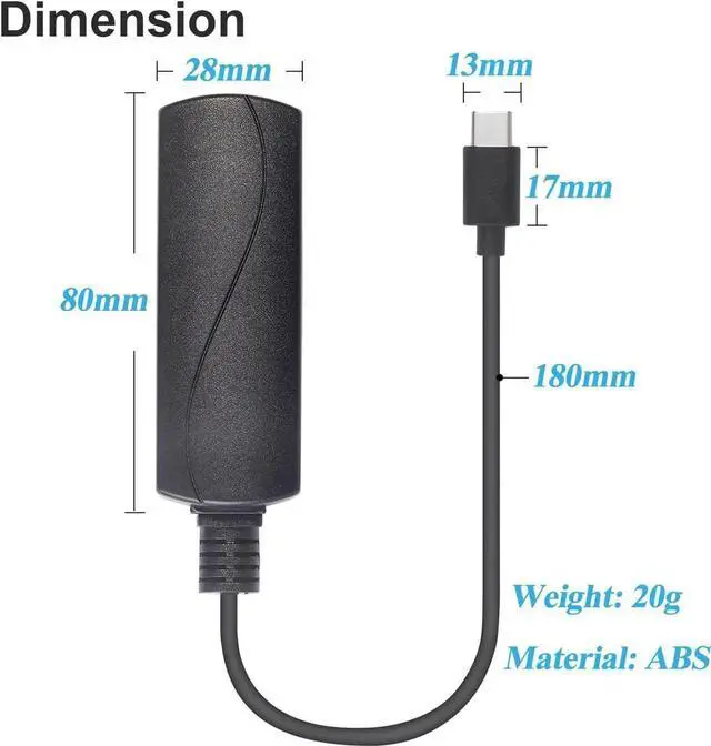 Alt view image 6 of 7 - PoE to USB-C Adapter Converter, IEEE 802.3af PoE to 5V/2A Type-C Output with 10/100Mbps Ethernet, Wired Network & Power Charging Combo for Phone Tablet, Plug and Play