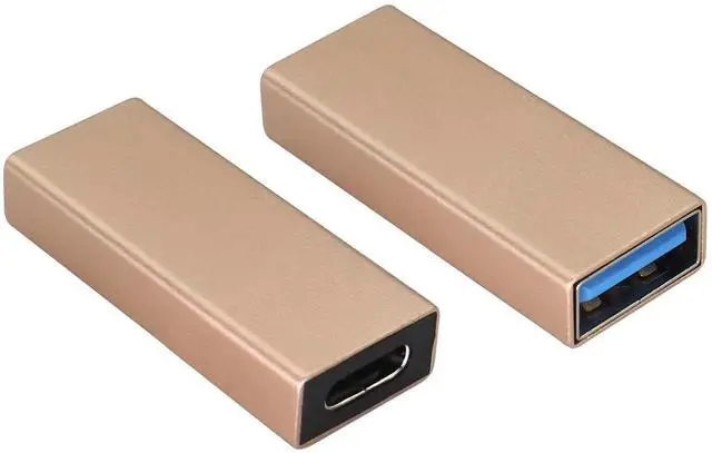 Main image of USB 3.0 A Male to Type C Female Adapter, Champagne Gold 2 Pack, USB-A to USB-C Converter, Fast Charging & Data Sync Connector for PC, Laptop, Power Bank, Charger, USB-C Phone, U-Disk and Cables