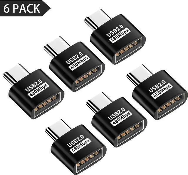 Alt view image 7 of 7 - USB C to USB Adapter, USB Type C Male to USB 2.0 Female Extension Connector, USB to USB C Adapter, Support 480Mbps Data Transfer, OTG Function and Charging for Phone, Laptop (6 Black)