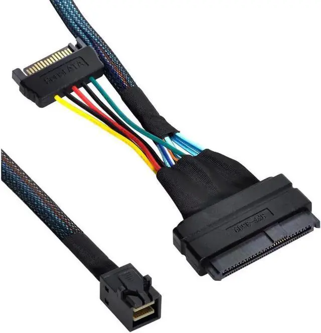 Main image of 0.5M U.2 SFF-8639 NVMe PCIe SSD Cable, SFF-8643 Mini SAS HD to U.2 SFF-8639 Adapter Cable for Motherboard M.2 SSD Expansion
