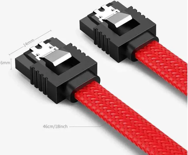 Alt view image 3 of 7 - 3PACK SATA Cable III 3 Pack 6Gbps Straight HDD SDD Data Cable with Locking Latch 18 Inch for SATA HDD, SSD, CD Driver, CD Writer, Red
