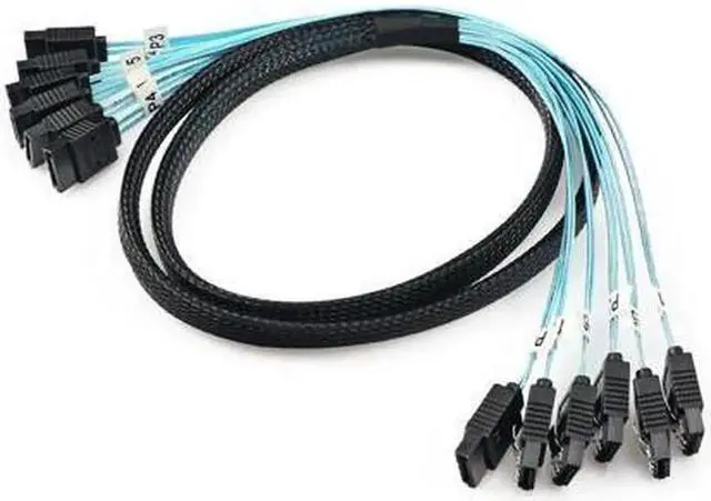 Alt view image 7 of 7 - 6-Pack 1M SATA III 6Gbps Data Cables, High Speed SATA / SAS Cord for Server HDD SSD Storage Connection