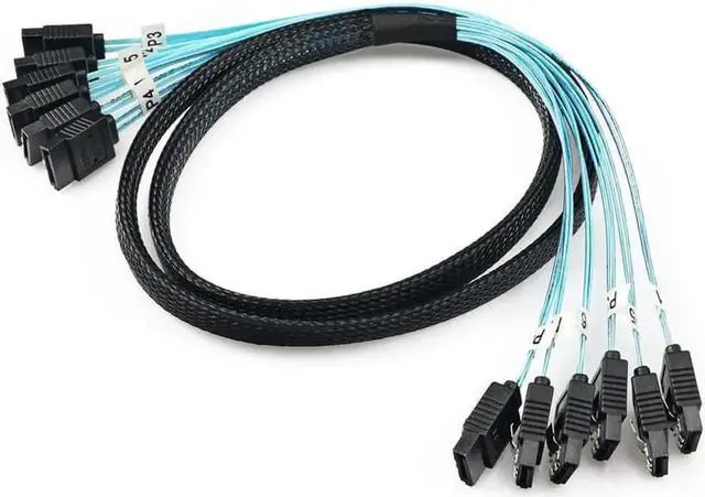 Alt view image 7 of 7 - 6Pcs 1M SATA III Cable, 6Gbps High Speed SATA/SAS Data Cable, Internal Replacement Cord for Server, Desktop PC, HDD, SSD and RAID Storage