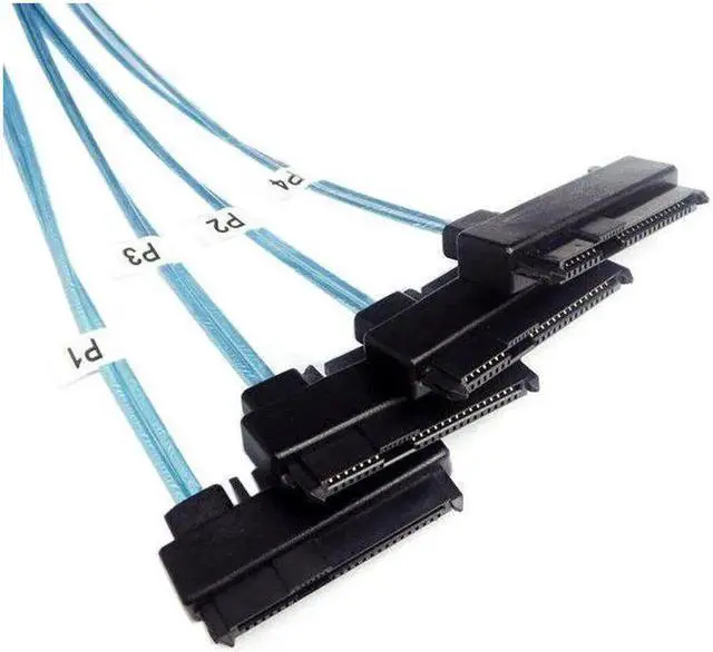 Alt view image 3 of 7 - 1M/3.3FT SFF-8087 to 4 SFF-8482 Breakout Cable, 36Pin Mini SAS Host to SAS SATA Hard Drive Internal Storage Cable