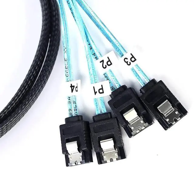 Alt view image 6 of 6 - 2-Pack 0.5M/1.6FT SFF-8087 Mini SAS to SATA Forward Breakout Cable, Server Grade SAS Controller to HDD SSD Data Cord