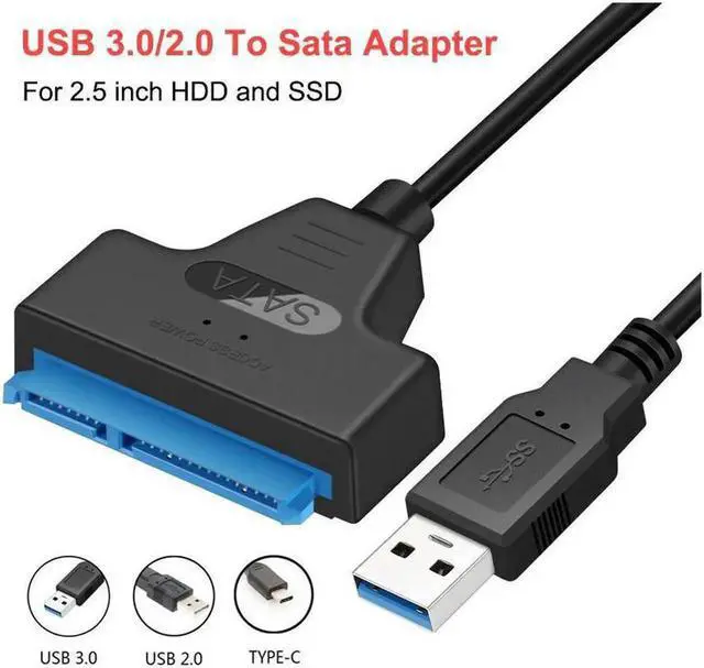 Alt view image 6 of 6 - 2PC USB 3.0 to 22Pin SATA III Adapter Cable, 6Gbps High-Speed SATA to USB Converter for 2.5 Inch HDD SSD External Storage