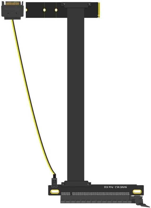Main image of 300mm M.2 Key M to PCIe 4.0 X16 Riser Cable, SATA Power Supply Extension Cord, Only for NVMe M.2 Key M, Not Compatible with M.2 SATA Slot