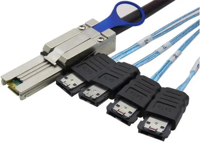 Main image of 1m Mini SAS 26Pin SFF-8088 to 4 Port eSATA 7Pin Breakout Cable, High Speed External Storage Data Cable