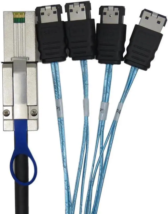 Alt view image 3 of 6 - 1m Mini SAS 26Pin SFF-8088 to 4 Port eSATA 7Pin Breakout Cable, High Speed External Storage Data Cable