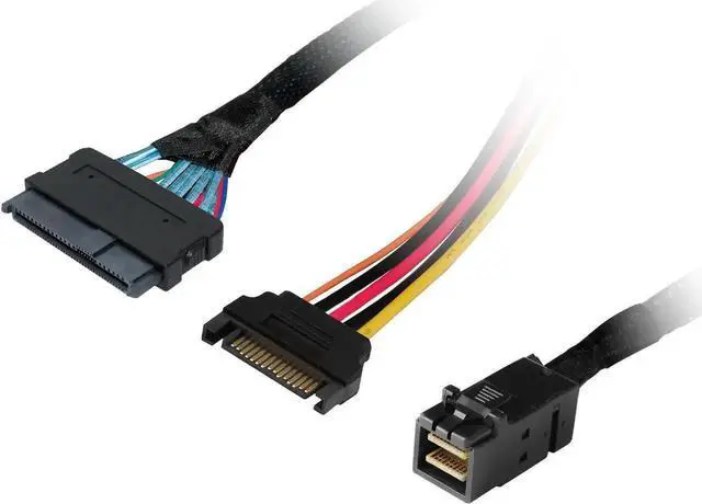 Alt view image 3 of 3 - SFF-8643 to U.2 SFF-8639 Adapter Cable with 15 Pin SATA Power Connector, High Speed NVMe PCIe SSD Connection Cord