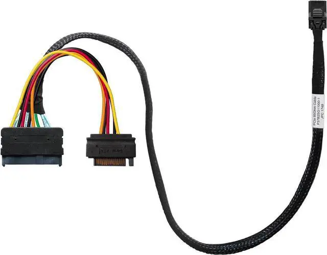 Alt view image 2 of 3 - SFF-8643 to U.2 SFF-8639 Adapter Cable with 15 Pin SATA Power Connector, High Speed NVMe PCIe SSD Connection Cord