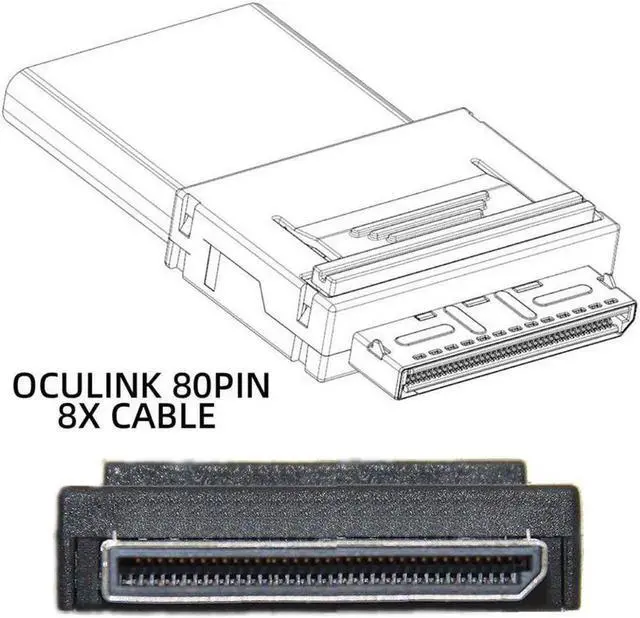 Alt view image 2 of 3 - 50cm OCuLink SFF-8611 8x to Dual SFF-8087 4x Active Cable, PCIe High Speed Mini SAS SSD Fanout Data Cable