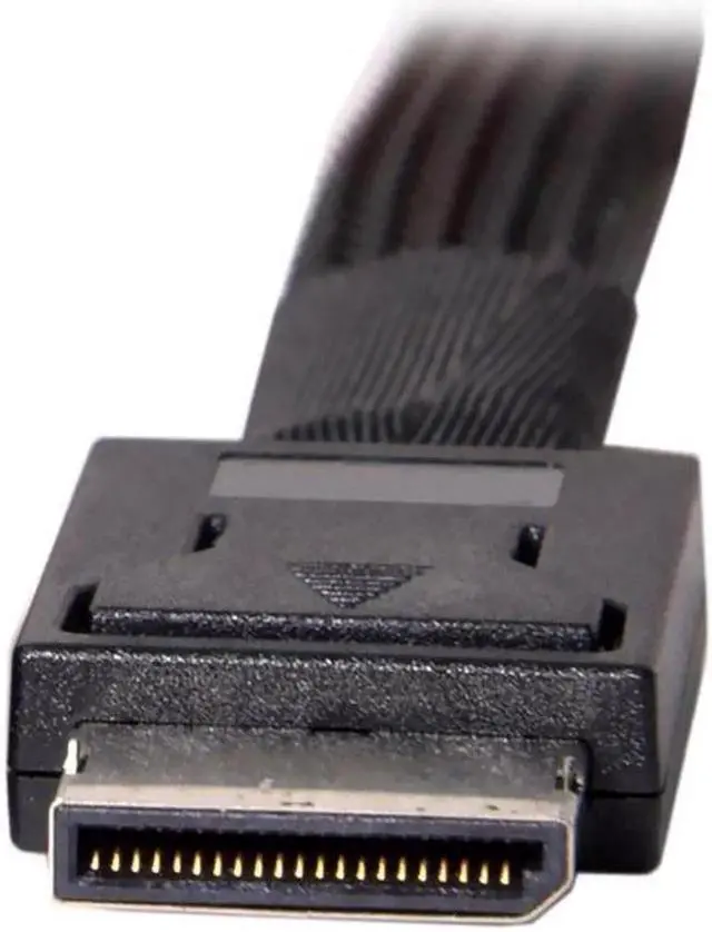 Alt view image 3 of 3 - 50cm OCuLink SFF-8611 Male to U.2 U.3 SFF-8639 Female Cable, PCIe NVMe SSD Extension Cord with SATA Power Port for Motherboard Storage Upgrade