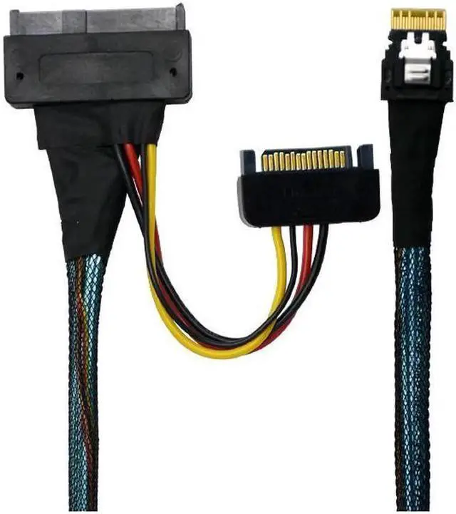 Alt view image 2 of 5 - 70cm SFF-8654 4i to SFF-8639 U.2 Cable, Slimline SAS to U.2 NVMe PCIe High Speed SSD Data Cord