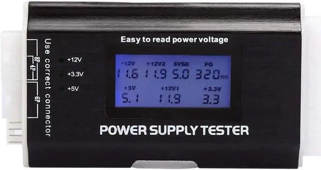 Main image of LCD Display Computer Power Supply Tester, Aluminum Alloy ATX BTX ITX TFX PSU Tester, Support 20/24 Pin SATA Power Connector Detection