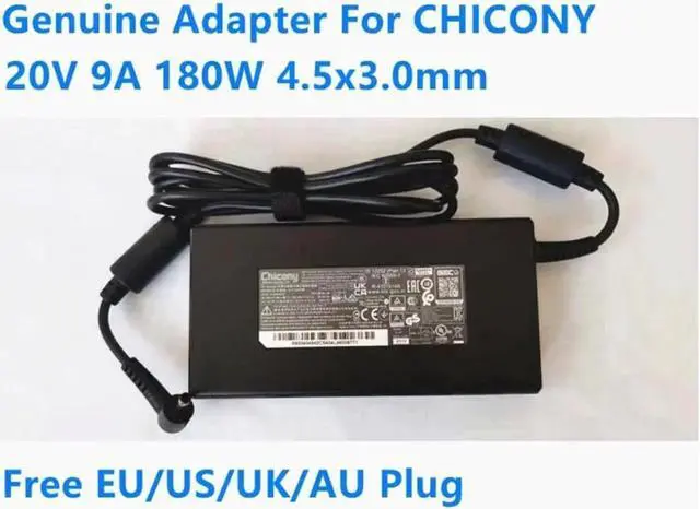 Main image of 180W 20V 9A Chicony AC Adapter Charger A17-180P4B A180A063P Compatible with MSI GF66 GF75 Creator Z16 A11UET Gaming Laptop