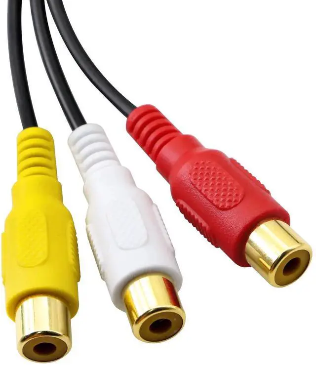 Alt view image 4 of 7 - 1FT 3 RCA Male to 6 RCA Female AV Splitter Cable, Composite Audio Video Extension Adapter Cord, Multi-Port RCA Splitter for TV, DVD Player, Set-Top Box and Analog AV Devices