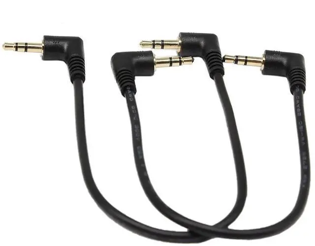 Alt view image 2 of 7 - 2-Pack 9 Inch 3.5mm Male to Male Stereo Audio Cable, Gold Plated 90 Degree Right & Left Angled AUX Cord for Smartphone Tablet Media Player