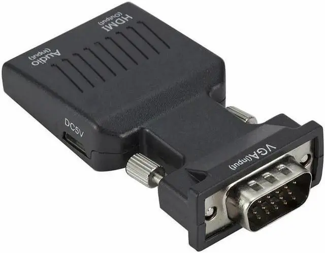 Alt view image 2 of 6 - VGA Male to HDMI Female Converter with Audio Port, 1080P Full HD VGA to HDMI Adapter Signal Output Converter for PC Laptop Monitor Projector