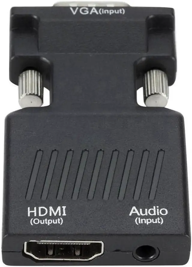 Alt view image 3 of 6 - VGA Male to HDMI Female Converter with Audio Port, 1080P Full HD VGA to HDMI Adapter Signal Output Converter for PC Laptop Monitor Projector