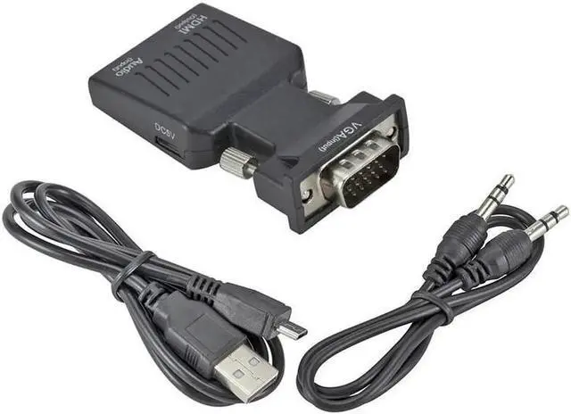 Alt view image 4 of 6 - VGA Male to HDMI Female Converter with Audio Port, 1080P Full HD VGA to HDMI Adapter Signal Output Converter for PC Laptop Monitor Projector
