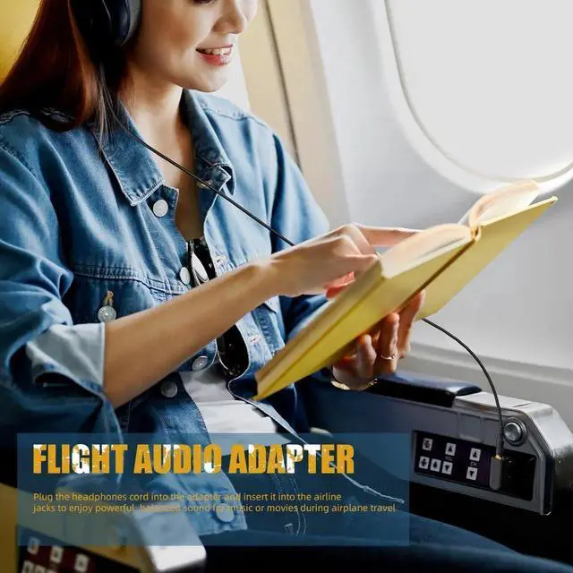 Alt view image 2 of 7 - 3 Pack Airplane Headphone Adapter, Gold Plated Dual 3.5mm Male to Single 3.5mm Female Flight Audio Jack Connector for In-Flight Earphone Use