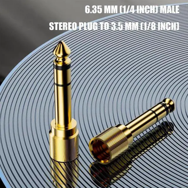 Alt view image 5 of 7 - 3 Pack Gold Plated 6.35mm 1/4 Inch Male to 3.5mm 1/8 Inch Female Stereo Audio Adapter, Screw-On 1/4 to 3.5mm Converter for Guitar Amplifier Headphone AUX Cable