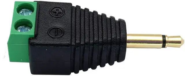 Alt view image 2 of 7 - 5-Pack Gold Plated 3.5mm 1/8 Inch TS Mono Male to 2 Pin Screw Terminal Adapter, Solderless AUX Headphone Balun Converter
