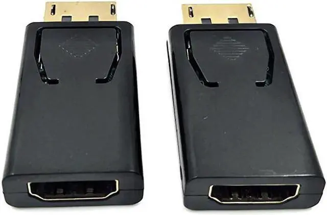 Alt view image 6 of 7 - 2Pack 4K 3D DisplayPort to HDMI Adapter, 14V Gold Plated Male to Female DP to HDMI Converter, Black