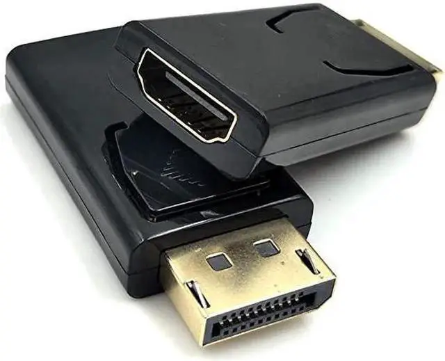 Alt view image 5 of 7 - 2Pack 4K 3D DisplayPort to HDMI Adapter, 14V Gold Plated Male to Female DP to HDMI Converter, Black