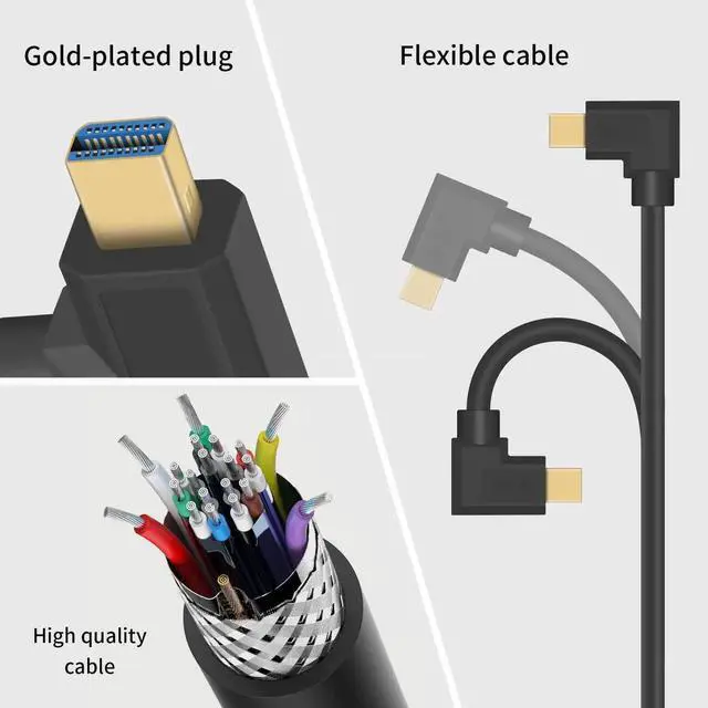 Alt view image 4 of 7 - Displayport to Mini Displayport Extension Cable 1.4, 8k Mini DP to DP, Left Angled Mini Displayport Male to Displayport Female Extention Cable for Laptop PC TV Gaming Monitor. 1Ft/30cm