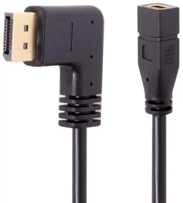 Main image of Left Angled 90 Degree DisplayPort to Mini DisplayPort Cable, DP Female to Mini DP Female Adapter Cable for Monitor Display Connection