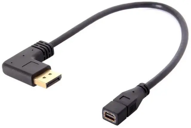 Alt view image 5 of 7 - Left Angled 90 Degree DisplayPort to Mini DisplayPort Cable, DP Female to Mini DP Female Adapter Cable for Monitor Display Connection