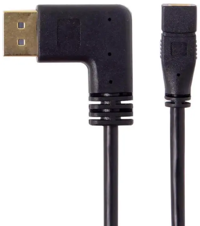 Alt view image 4 of 7 - Left Angled 90 Degree DisplayPort to Mini DisplayPort Cable, DP Female to Mini DP Female Adapter Cable for Monitor Display Connection