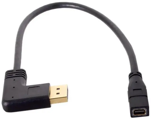 Alt view image 7 of 7 - Left Angled 90 Degree DisplayPort to Mini DisplayPort Cable, DP Female to Mini DP Female Adapter Cable for Monitor Display Connection