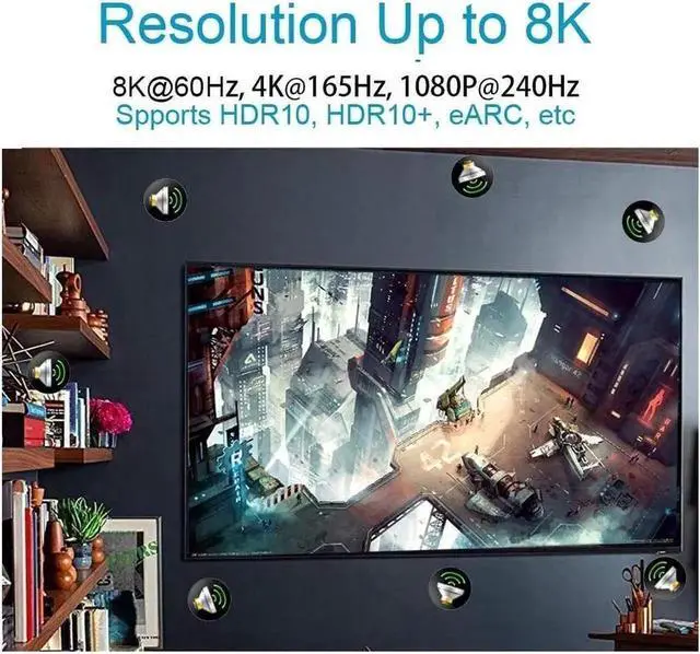 Alt view image 4 of 5 - 2-Pack 8K DisplayPort 1.4 Cable 6FT, DP to DP High Speed Cord Support 8K@60Hz 4K@120Hz 1440P@144Hz 1080P@240Hz, HDR Enabled for Gaming Monitor PC Graphics Card Laptop