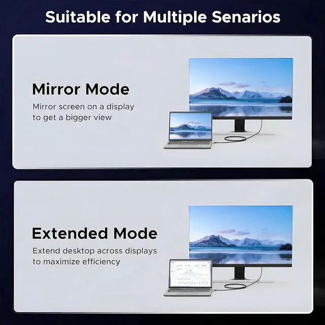 Alt view image 3 of 7 - 3.3FT USB C to DisplayPort 2.1 Cable, 40Gbps Thunderbolt 4/3 to DP Cord, 16K@30Hz 8K@120Hz 4K@240Hz Compatible with MacBook Pro M4 iPhone 16 Dell XPS