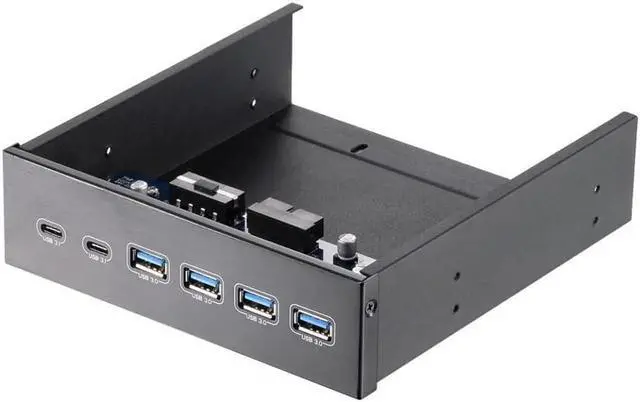 Alt view image 3 of 7 - 5.25 Inch Front Bay USB Hub, 2-Port USB 3.1 & 4-Port USB 3.0 High Speed 5Gbps Hub, Computer Case Optical Drive Bay Converter Front Panel