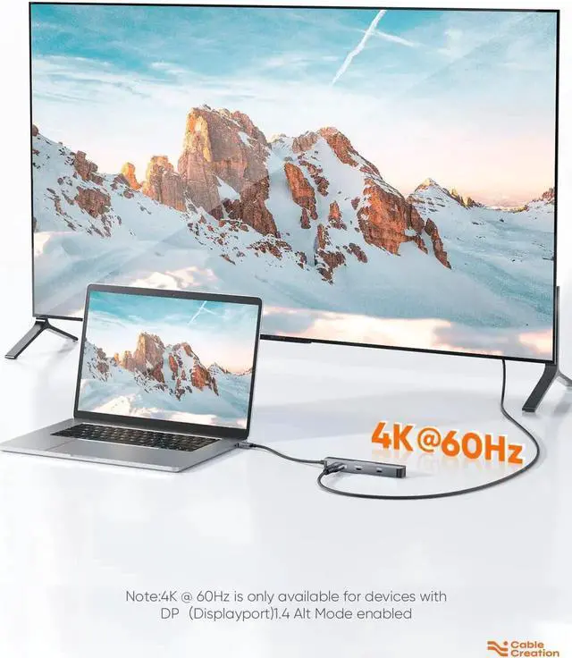 Alt view image 4 of 7 - USB C Hub Multiport Adapter, CableCreation 7-in-1 USB-C Hub with 4K 60Hz HDMI, 100W PD, USB-C and 2 USB 3.0 5Gbps Data Ports, SD/TF Card Slots for Steam Deck, MacBook Pro/Air, iPad Pro, Pixelbook, XPS