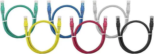 Alt view image 5 of 7 - 1.5FT Cat6 Ethernet Cable 6 Pack, UTP RJ45 Patch Internet Network Cable 18 Inch LAN Cord for Modem Router Switch Gaming PC