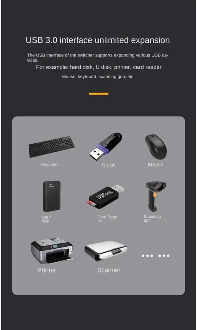 Alt view image 3 of 7 - 8K HDMI 2.1 KVM Switch 2 Computers 1 Monitor, 2x1 HDMI KVM Switch with 4 USB 3.0 Ports, Support 8K@60Hz 4K@120Hz YUV 4:4:4 HDCP 2.3 HDR10 Hotkey Control, Dark Black