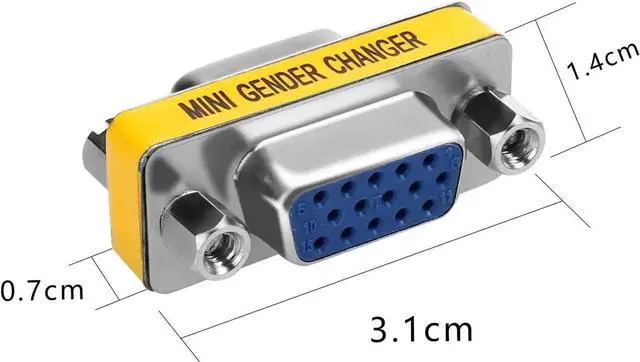 Alt view image 2 of 5 - 2 Pack VGA SVGA Coupler, 15 Pin Female to Female Mini Gender Changer Adapter Connector